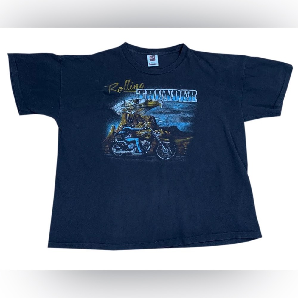Vintage Rolling Thunder T Shirt (Size XL, Fits Smaller)